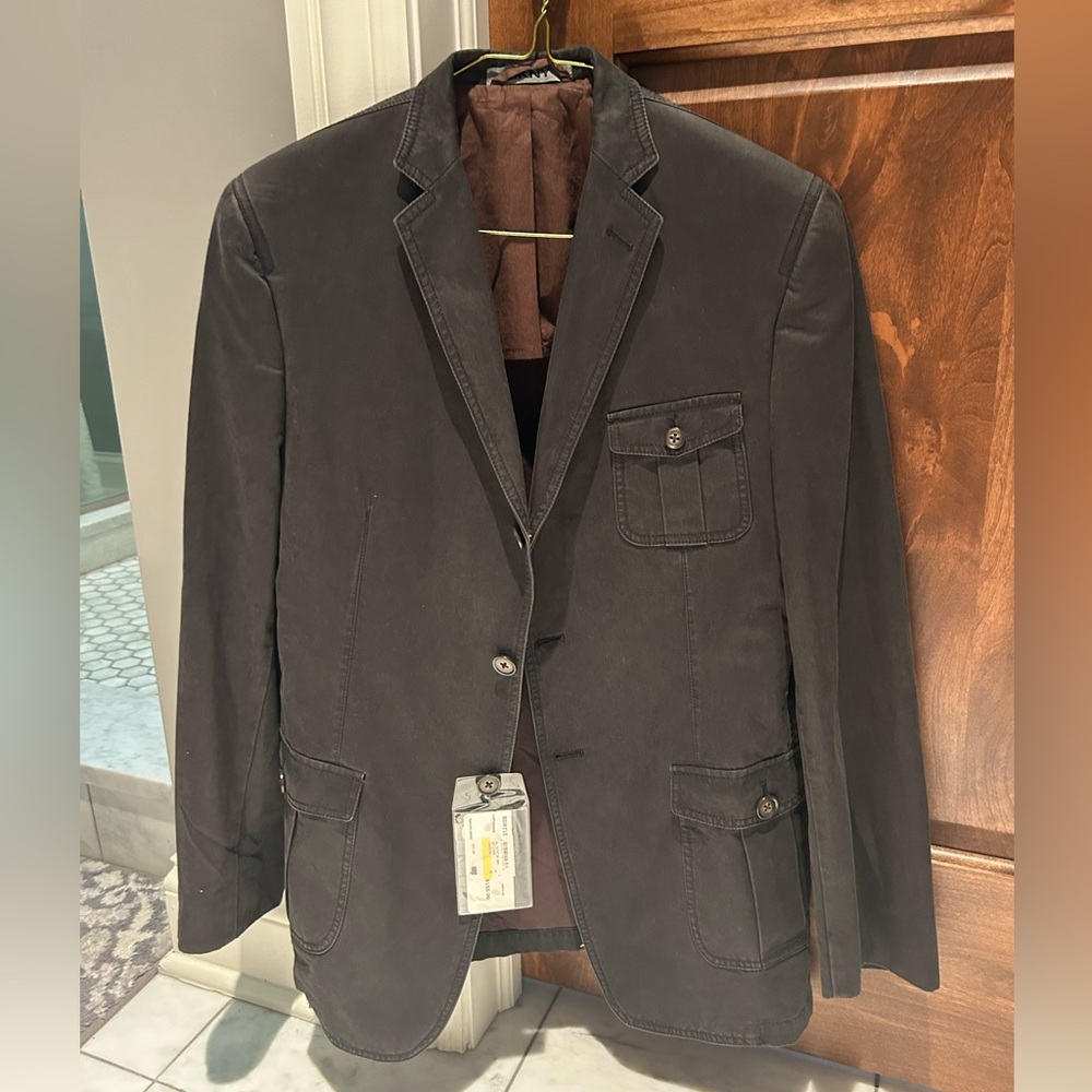 DKNY Charcoal Leather Jacket
